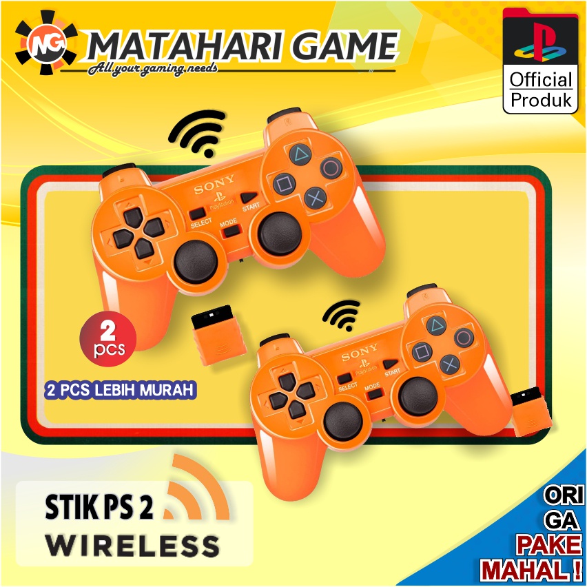 [ PROMO 2 Pcs ] Stik Stick PS2 Wireless Sony Original Pabrik