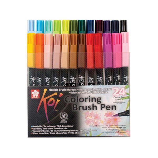 

24 Color Set - Sakura Koi Coloring Brush Pen / Pulpen Spidol Warna