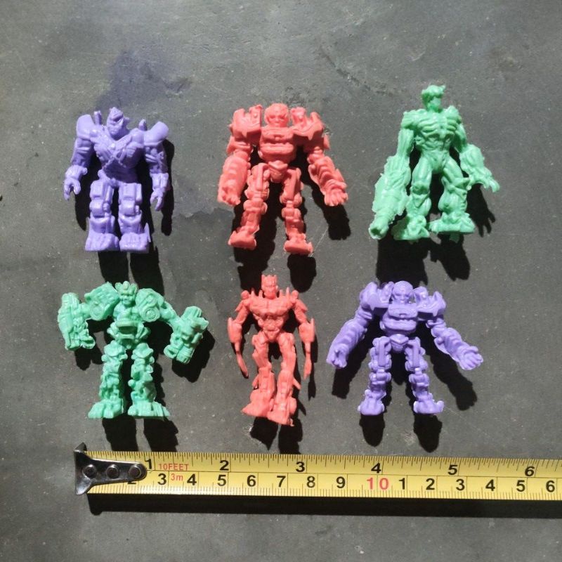 Mainan Patung Robot Transfomer Curah Karet Isi 10 Pcs AAB