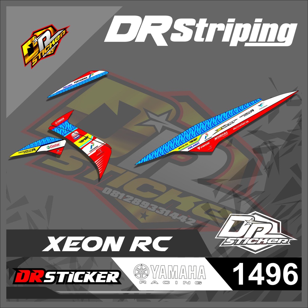1496 STRIPING STICKER XEON RC MANDALIKA RACING STICKER MOTOR SEMI FULL