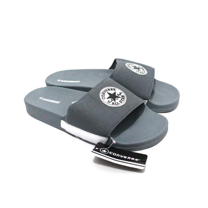 SANDAL SLOP C0NVEERS3 CT || SENDAL CASUAL SPORT SANDAL SLIDE PRIA WANITA-Grey