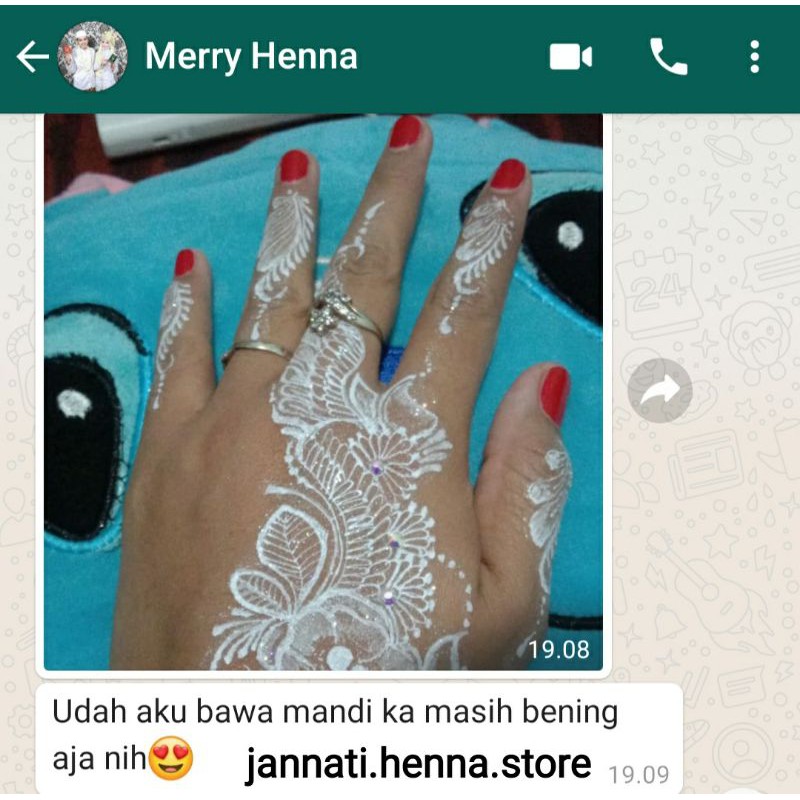 WHITE HENNA JANNATI REAL WHITE HENNA WATERPROOF SUPER AWET HENNA PUTIH MURAH PAKET HENNA