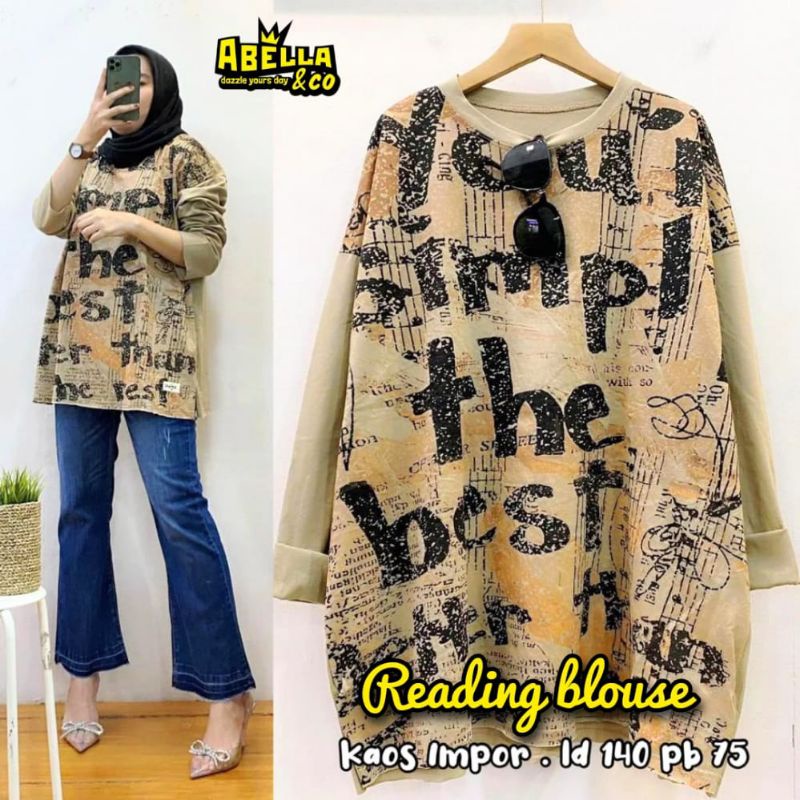 READY STOK AMAN BISA COD BAJU ATASAN BLOUSE KAOS SUPER JUMBO BIGSIZE OVERSIZE WANITA LD 110 116 124 