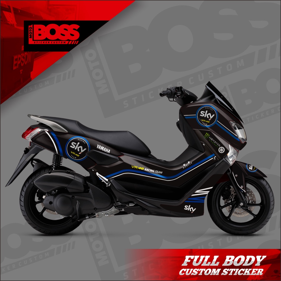 Decal Sticker Stiker Yamaha Nmax 2016 2017 2018 2019 Full Body Striping Full Body Nmax Motif sky