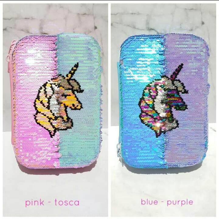 

KOTAK PENSIL KOSTAK KOKER TEMPAT PENSIL MODEL SMIGGLE SEQUIN USAP IMPORT