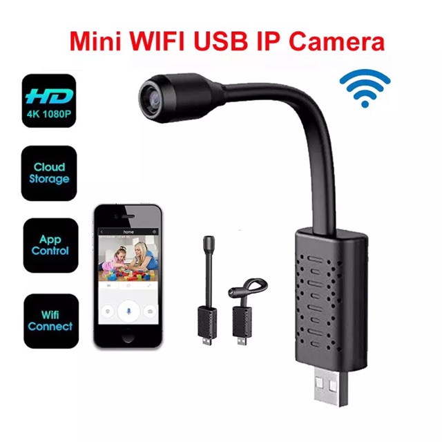Smart Mini Camera Wifi USB IP Camera   - Spy Camera Flexible  V380 Pro