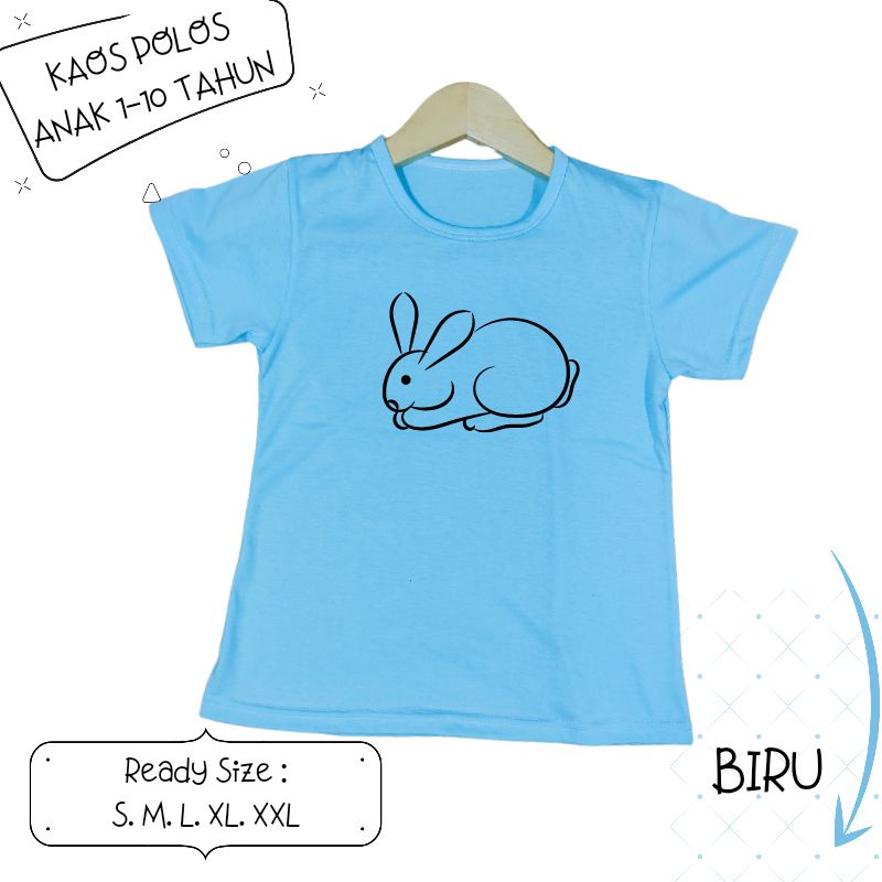 Baju Kaos Anak Cewek 3-12 tahun sampai Dewasa Jumbo RABBIT