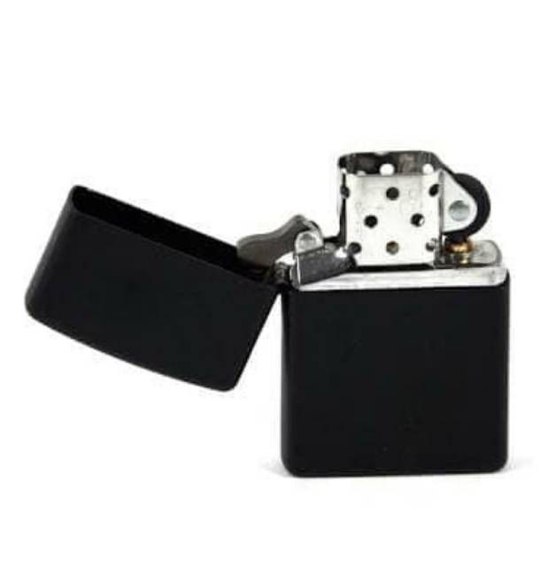 Korek Api Zippo Hitam Doft Silver Polos Doff Murah