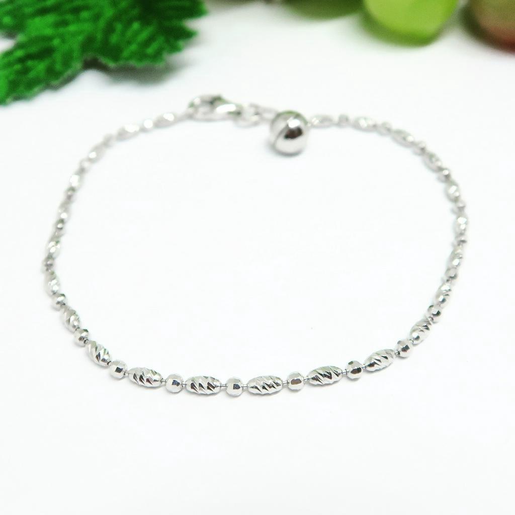 BCGT093 GELANG BIJI KAPSUL KOMBI PERAK SILVER 925 LAPIS EMAS ASLI ORI