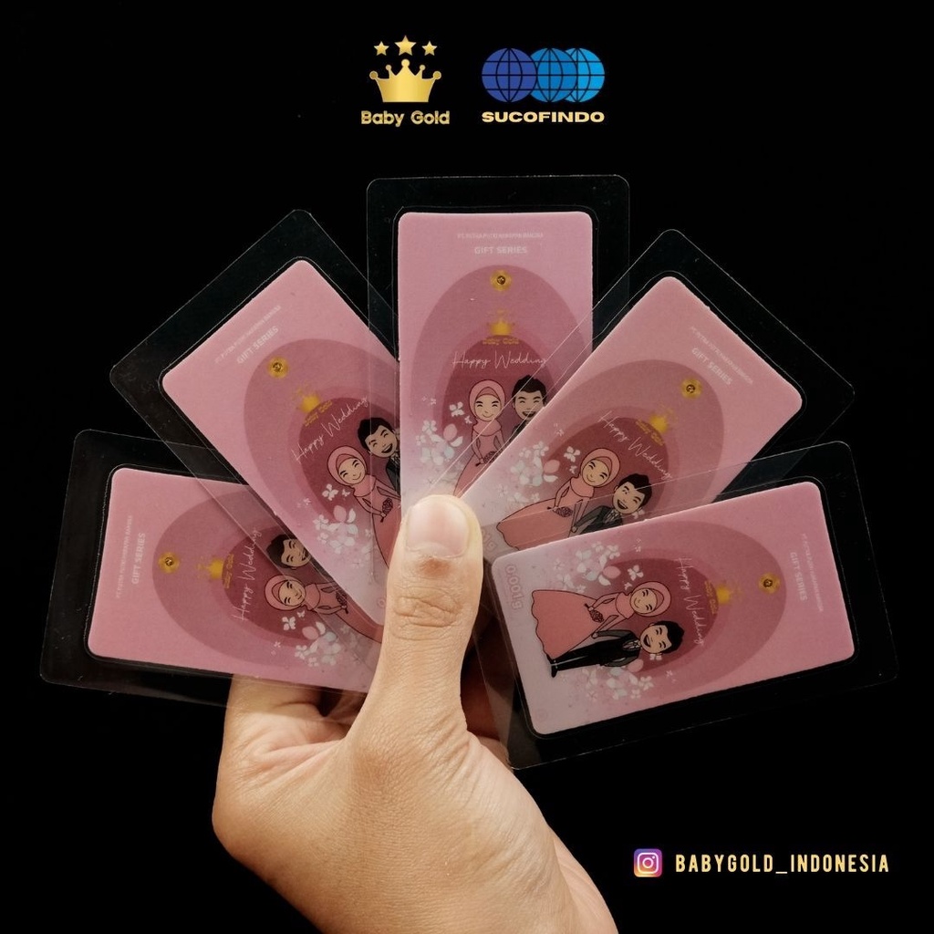 Gift Series 0.001 0.002 0.005 Emas Mini Logam Mulia 24 Karat Babygold Minigold Kado Hadiah Birthday Party Wedding Day Bouquet bucket buket Congratulation ThankYou Terimakasih-4