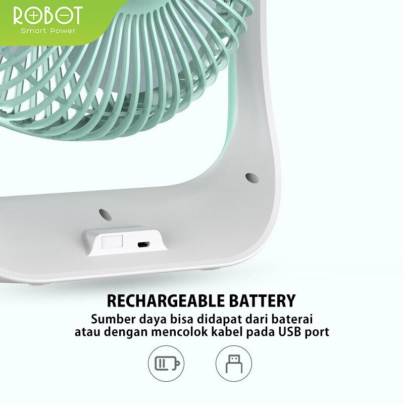 ROBOT RT-BF14 2000mAh 5 inch Rotateable Rechargeable Led Illuminated Garansi Resmi 1 Tahun Ori