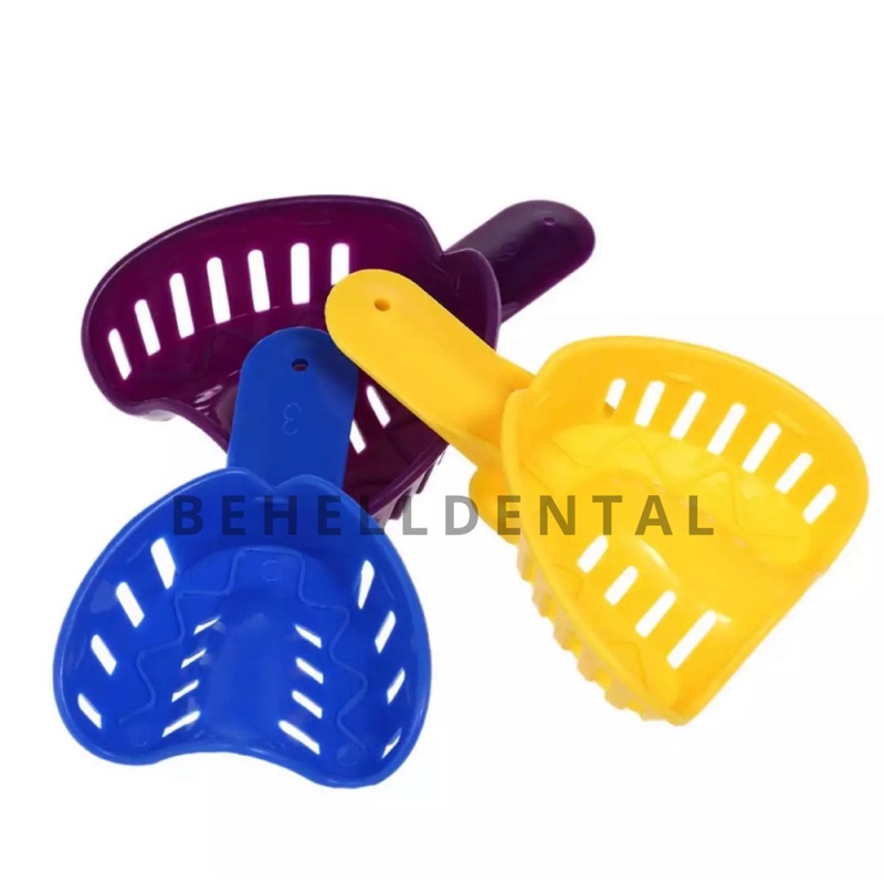 Behelldental 12 pics SENDOK CETAK PEDO Untuk Cetak Gigi Anak Dan Dewasa Size Lengkap S M L Pediatric lmpression Tray Plastik // Sendok Ukur Dental Sebelum Pasang Veneer dan Behel Gigi