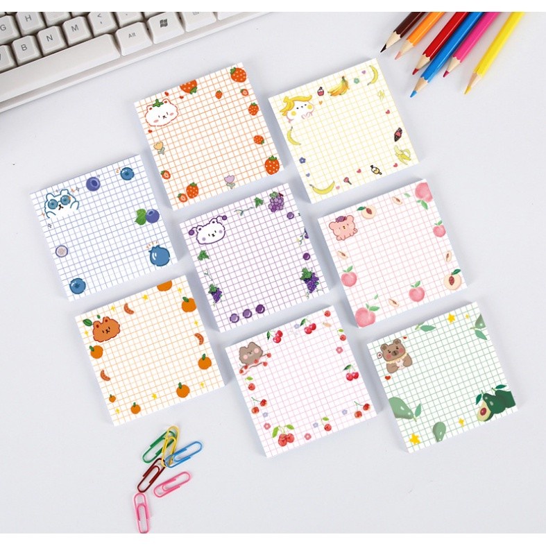 

Korean Fruit Style Sticky Note Grid