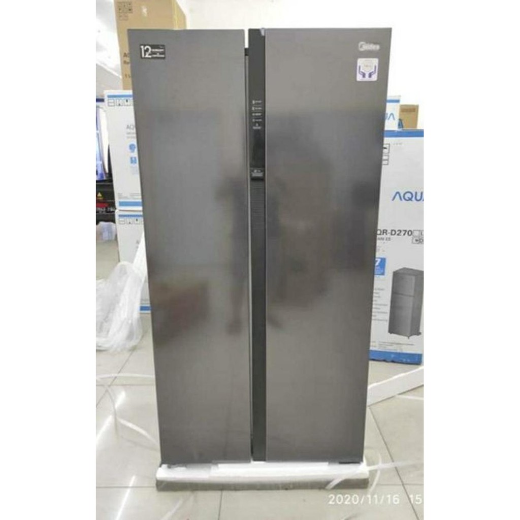 Jual MIDEA KULKAS SIDE BY SIDE HC-689VB TWO COOLING DARK GREY KAPASITAS ...