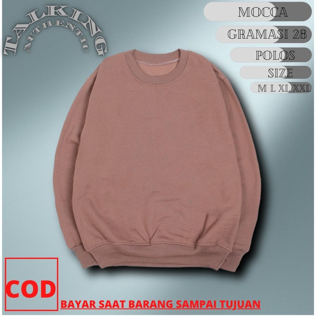 Sweater Crewneck Polos Pria Wanita Switer Mocca Sweater Cruwneck Premium Basic Bigsize M L XL XXL