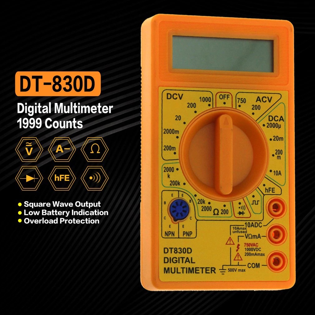 Multimeter AC/DC Voltage Tester - DT-830D / Mini Pocket