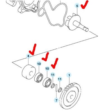 Set Kipas Pompa Kipas Radiator-Shaft Water Suzuki GSX 150 Original SGP