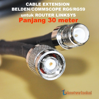 LINKSYS ROUTER CABLE EXTENSION KABEL EKSTENSION COMMSCOPE (30M)