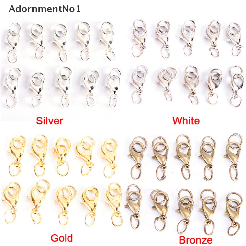 (AdornmentNo1) 20pcs / Set Kait Lobster Bahan Alloy Untuk Membuat Perhiasan DIY