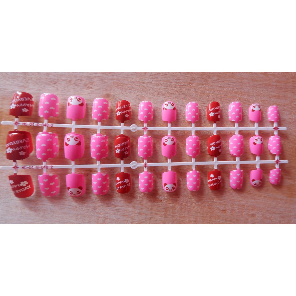 KUKU PALSU KARAKTER PRINTED NAILS KODE ROSE 18B36