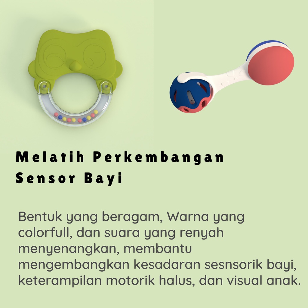 Alilo Baby Rattle Theether C1-10 Per PCS/ Mainan Rattle Bayi / Teether Bayi / Gigitan Bayi / BPA Free / Newborn Gift