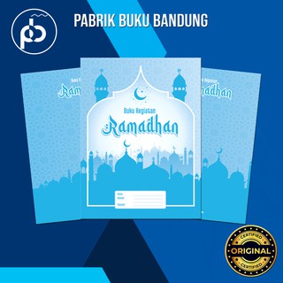 Agenda Kegiatan Bulan Ramadhan Kaver Biru | Buku Catatan Amaliah Ramadan Untuk Anak sd mi | Kertas CD/Buran/Koran/Stensil 14.5 x 20.5 Cm 32 Halaman | Cahaya Alam