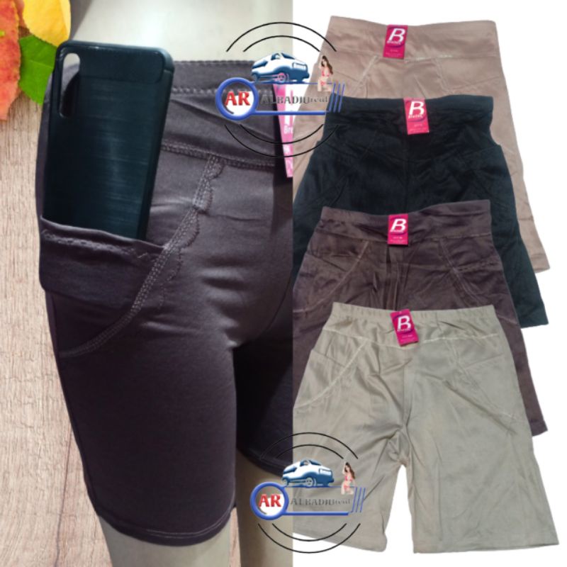 Celana legging pendek wanita celana short daleman wanita braitex L/XXL bahan nilon lembut