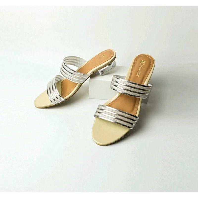 Original, Sandal Slide Wanita Big Size 41-45 / FlipFlop Slop Teplek JUMBO Besar Banget Krem Ori, 42