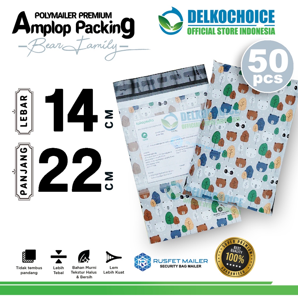 

Polymailer Motif BEAR FRIEND 14x22cm Amplop Plastik Packing Olshop Polimailer PREMIUM / PACK
