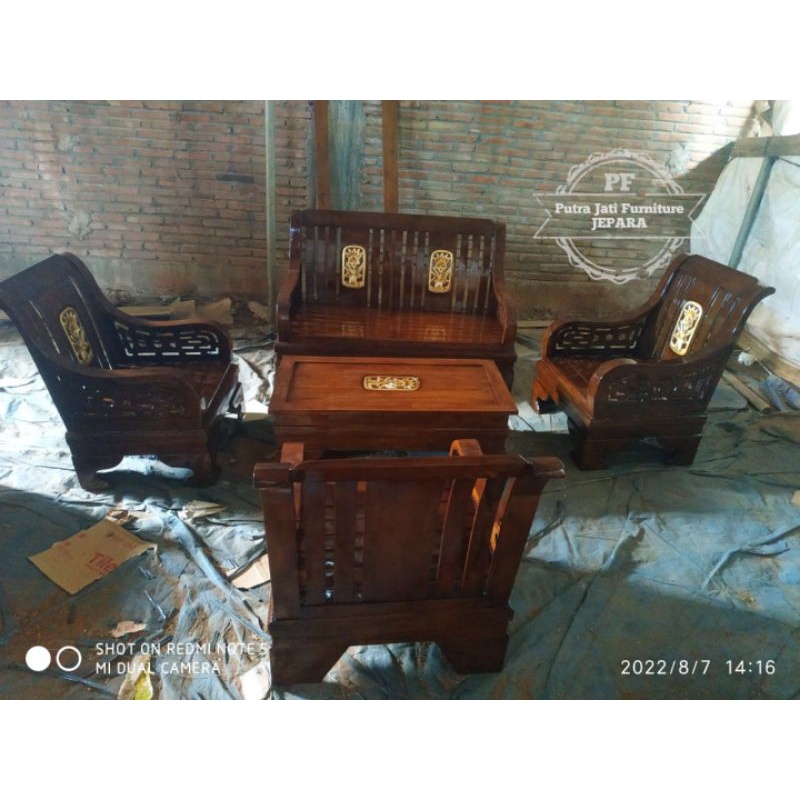 Kursi Tamu Rumah Meja Tamu Ruangan Kayu Jati Jepara