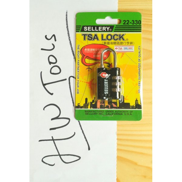 Termurah GEMBOK TSA / TSA LOCK 22-330 HITAM  SELLERY