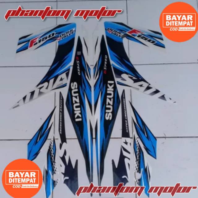 Striping satria fu 2013 2014 hitam putih biru