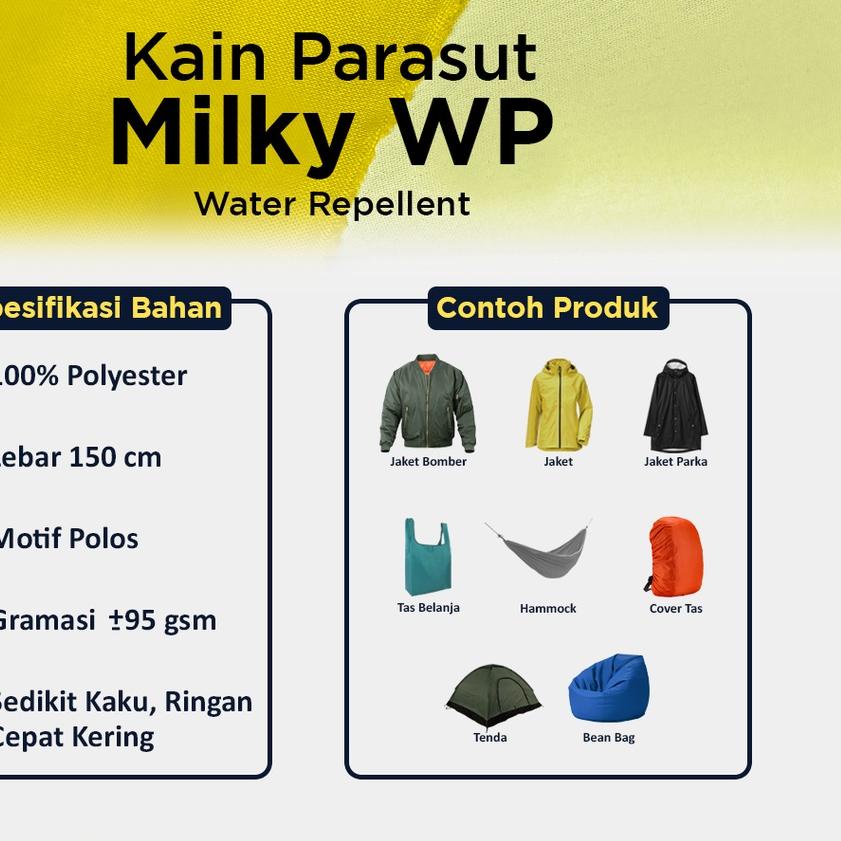 Kain Parasut Milky WP Bahan Kain Jaket Waterproof