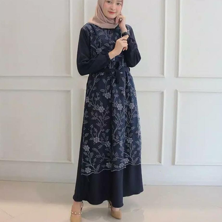 SHOPEE MALL Baju Gamis Syari Wanita Terbaru Alma Maxi Dress Brukat cantik murah kekinian