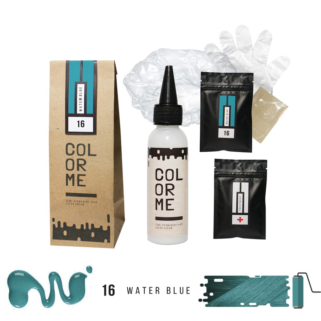 COLOR ME WATER BLUE hair color cream / cat pewarna rambut