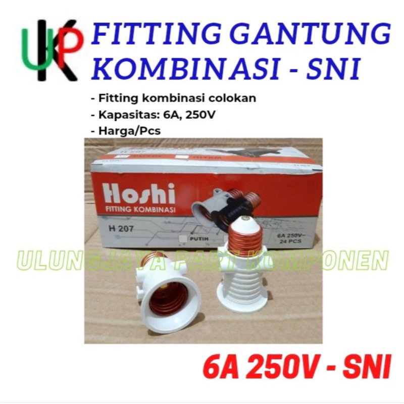 fitting gantung lampu kombinasi colokan listrik