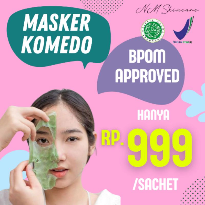 (BPOM) MASKER GELATIN SAPI/MASKER KOMEDO AMPUH HALAL SEKALI PAKAI
