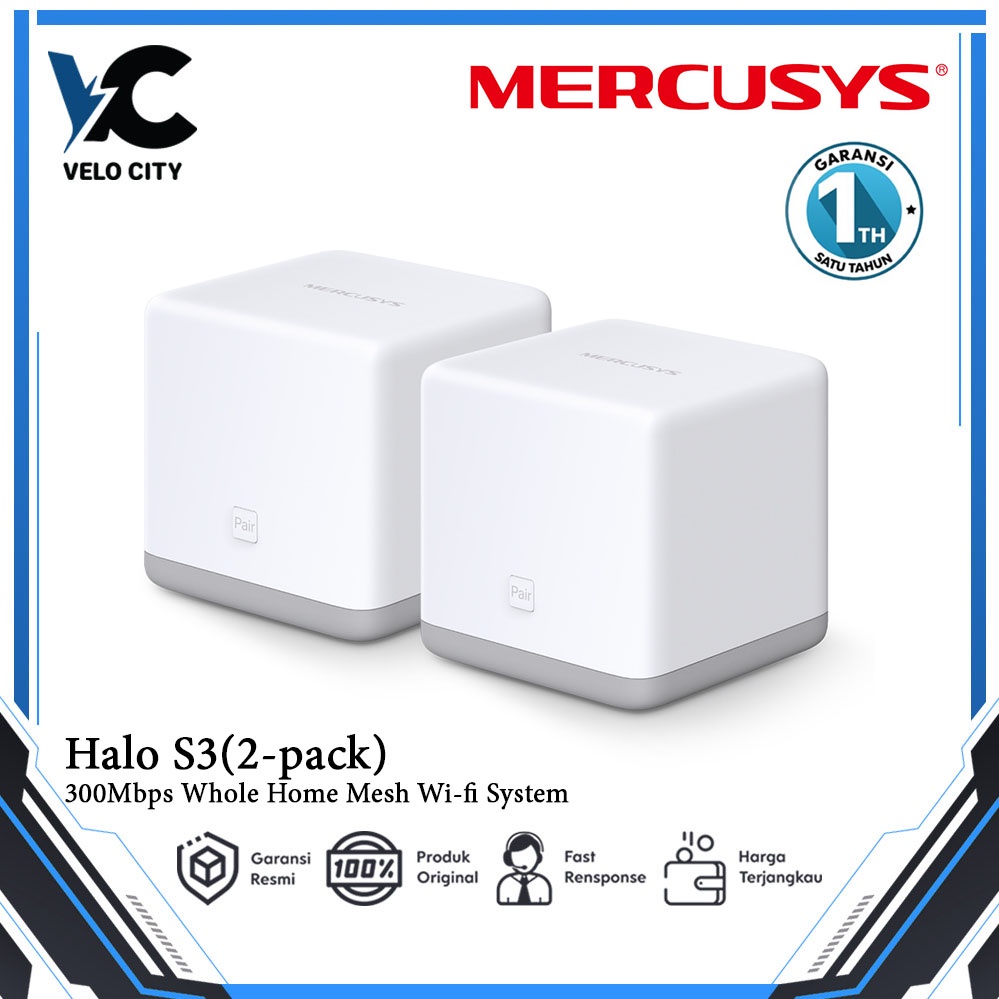 Mercusys Halo S3 (2 Pack) Wireless N300 Whole Home Mesh Wi-Fi System