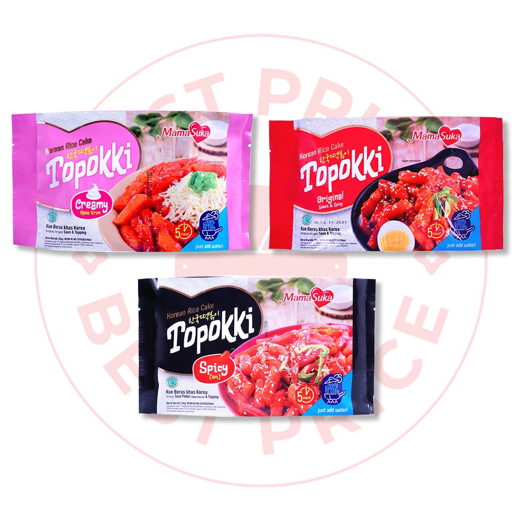 MAMASUKA - SEMUA VARIAN TOPOKKI READY TO COOK (CREAMY/HOT SPICY/ORIGINAL)