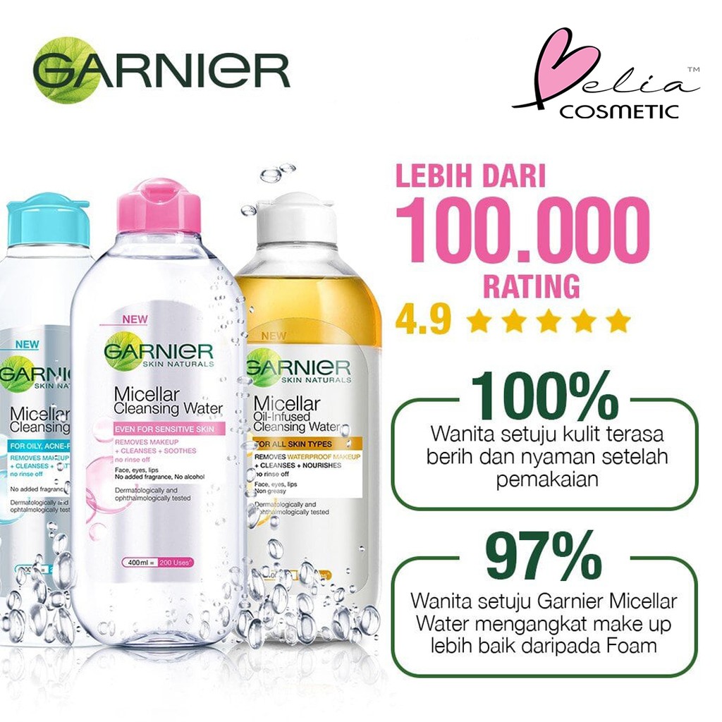 ❤ BELIA ❤ Garnier Micellar Water Pink | Blue | Bi-phase Oil | Vit C | 50 | 125 | 400 ml Skin Care