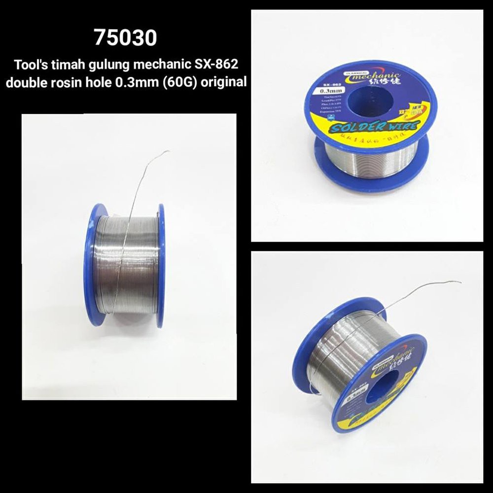 

Timah Gulung Mechanic SX-862 Double Rosin Hole 0.3 mm 60g Original
