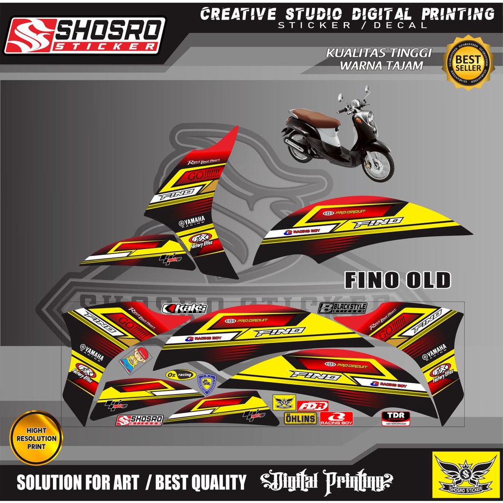 POLET LIS STIKER STRIPING MOTOR FINO OLD KARBU VARIASI / MOTIF VARIASI YAMAHA MOTOR FINO OLD STRIPIN