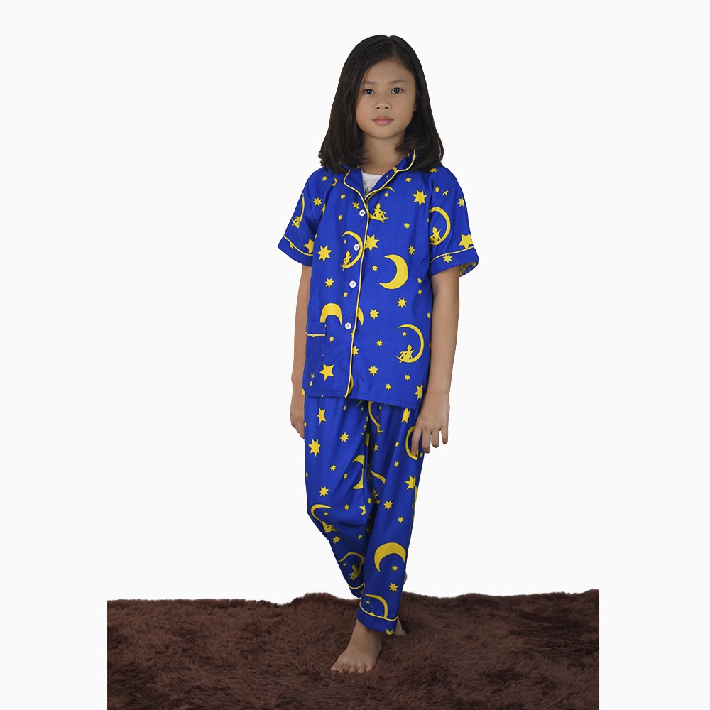 Stelan Piyama baju tidur anak perempuan lengan pendek celana panjang - XSHOP Shinobi Girl