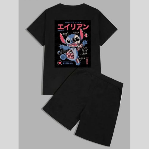 Clothing May - 1 Set Stitch 1 Set One Set Oneset Satu Pasang Satu Setel Fashion Sepasang Kaos Koas Set Boxer Distro Kekinin T Shirt Tshirt T-Shirt Premium Murah Unisex Sablon Dtf Murah Celana Pria Pendek Tali Kolor Bokser