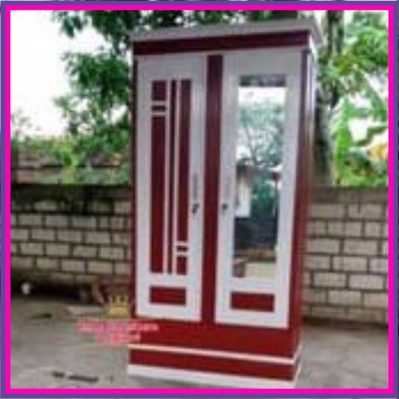 Lemari untuk pakaian almari pakaian warna kombinasi kayu bengkirai Kalimantan