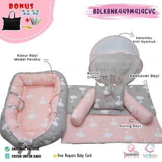 Image of (PAKET HEMAT) Kasur Baby Nest Plus Bed Cover Kasur Bayi Perahu Tempat Tidur Bayi Kelambu Kekinian
