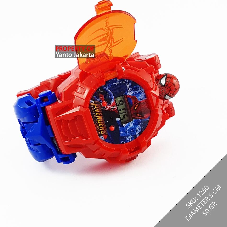 Langsung Atc SPIDERMAN JAM TANGAN ANAK L LAKI BISA MENJADI ROBOT GROSIR MURAH