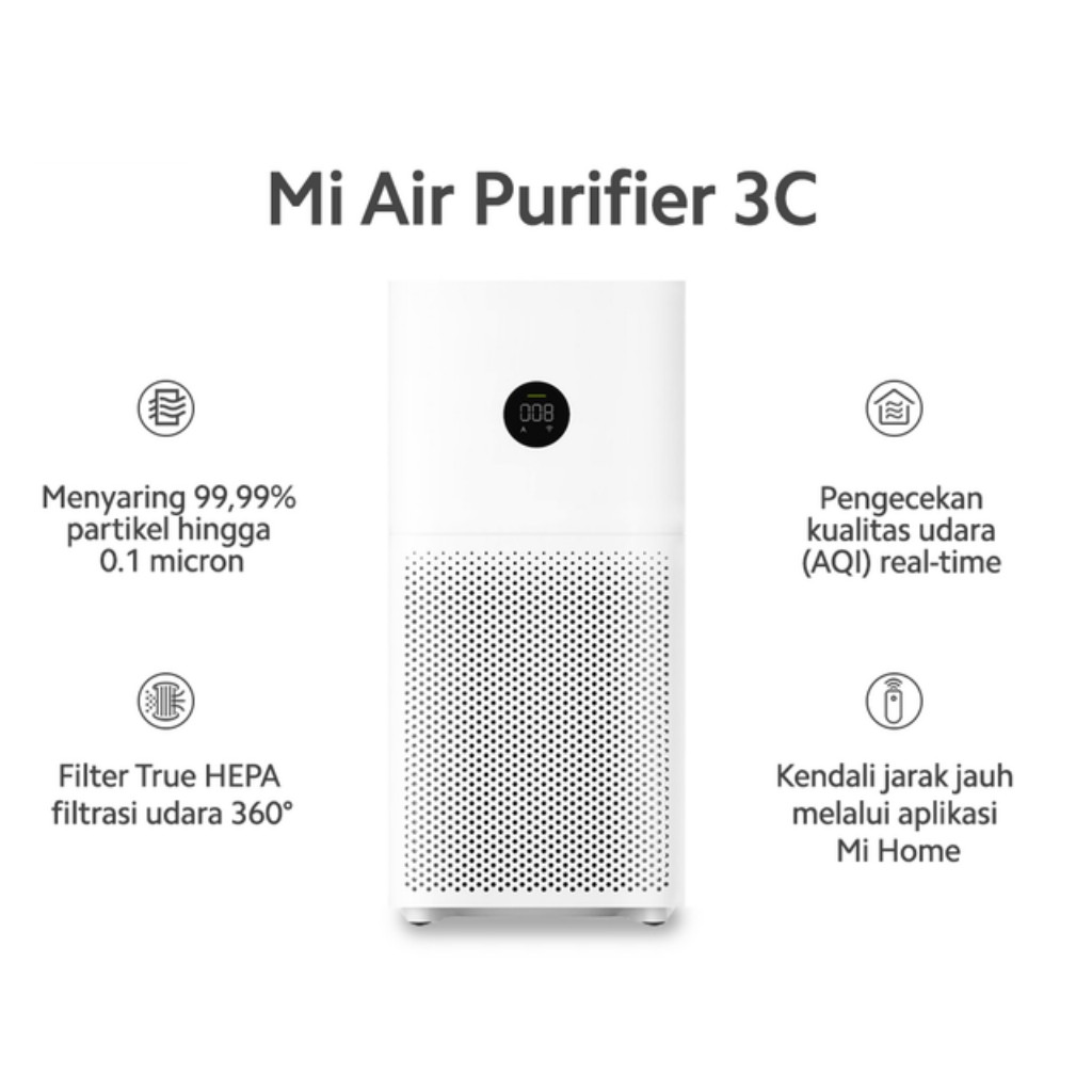 Air Purifier Xiaomi Mi Air Purifier 3C True HEPA Filter Tingkat pengiriman udara bersih Original