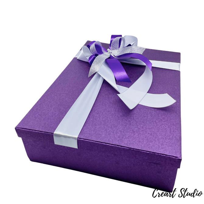 

[COD] Kotak Kado Gift Box 35x25 cm Tinggi 8 cm - Purple [COD]
