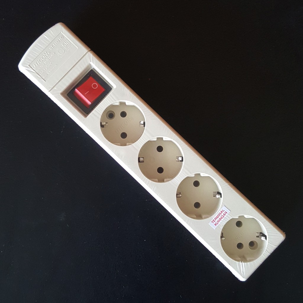 STOP KONTAK 4 LUBANG UTICON ARDE + SAKLAR TANPA KABEL
